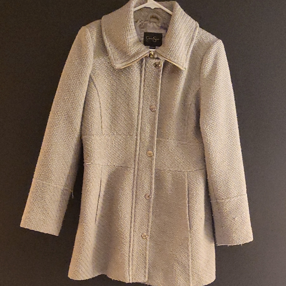 Jessica Simpson Textured Gray Pea Coat